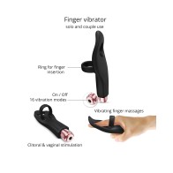 Love to Love Tickle Me Vibrador de Dedo Ónix Negro