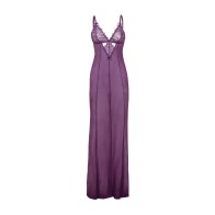 Katana Mesh Eyelash Lace Gown Purple 1X 2X