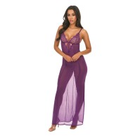 Katana Mesh Eyelash Lace Gown Purple LXL