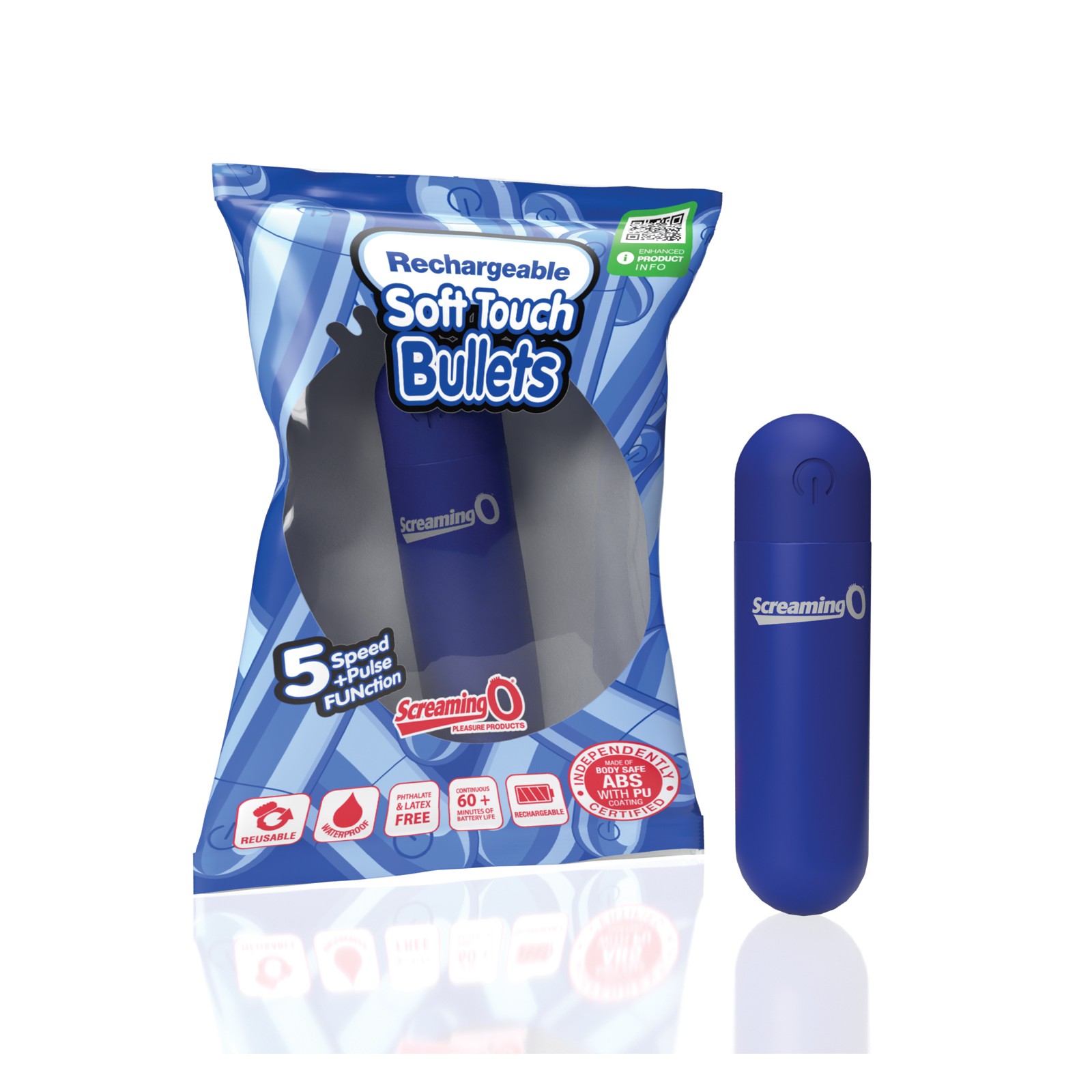 Screaming O Rechargeable Soft Touch Bullet Blue