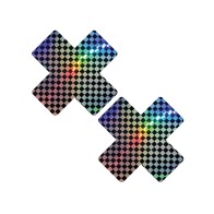 Neva Nude Holographic X Factor Pasties Rainbow Black