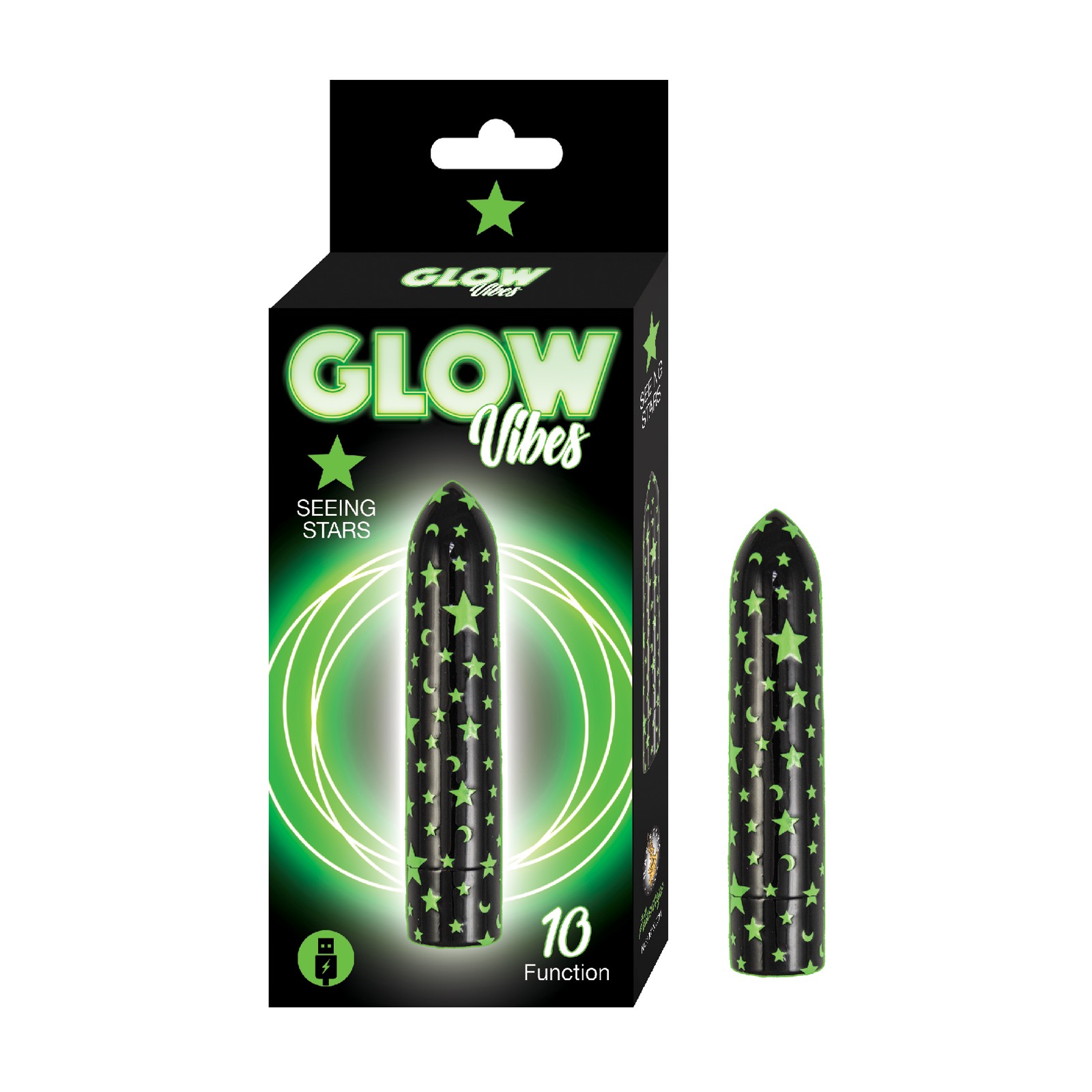 Vibrador Mini Glow Vibes Seeing Stars Brilla en la Oscuridad