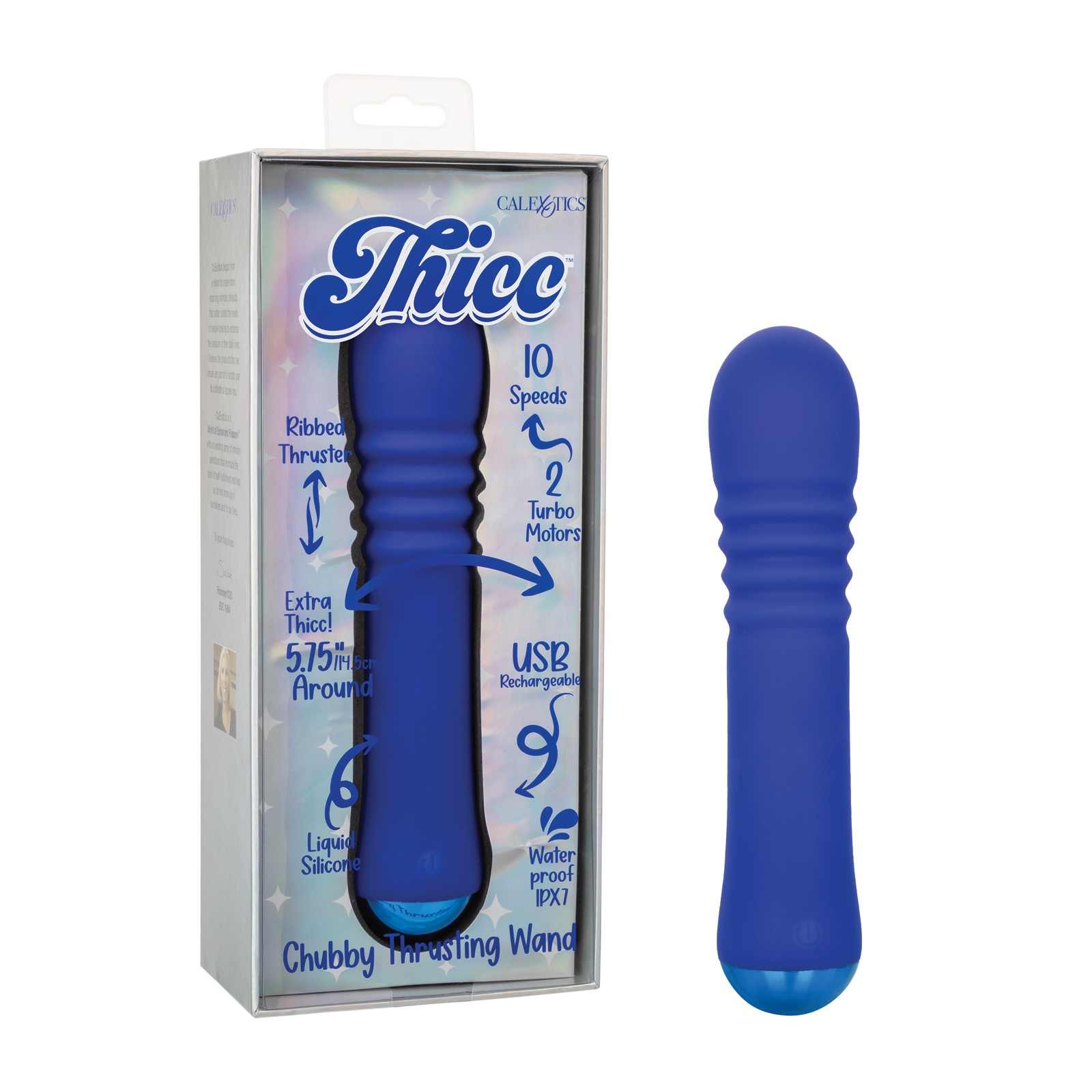 Thicc Chubby Thrusting Wand in Blue - Powerful Dual Motors