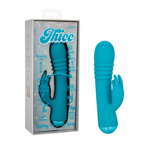 Thicc Chubby Thrusting Tickler Aqua Vibrator