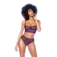 Underwire Bustier with Thong Set - Mulberry SM