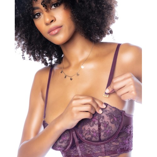 Underwire Bustier with Thong Set - Mulberry SM