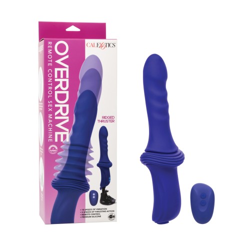 Overdrive Remote Control Sex Machine with Ridged Shaft Blue