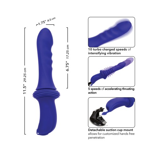 Overdrive Remote Control Sex Machine with Ridged Shaft Blue