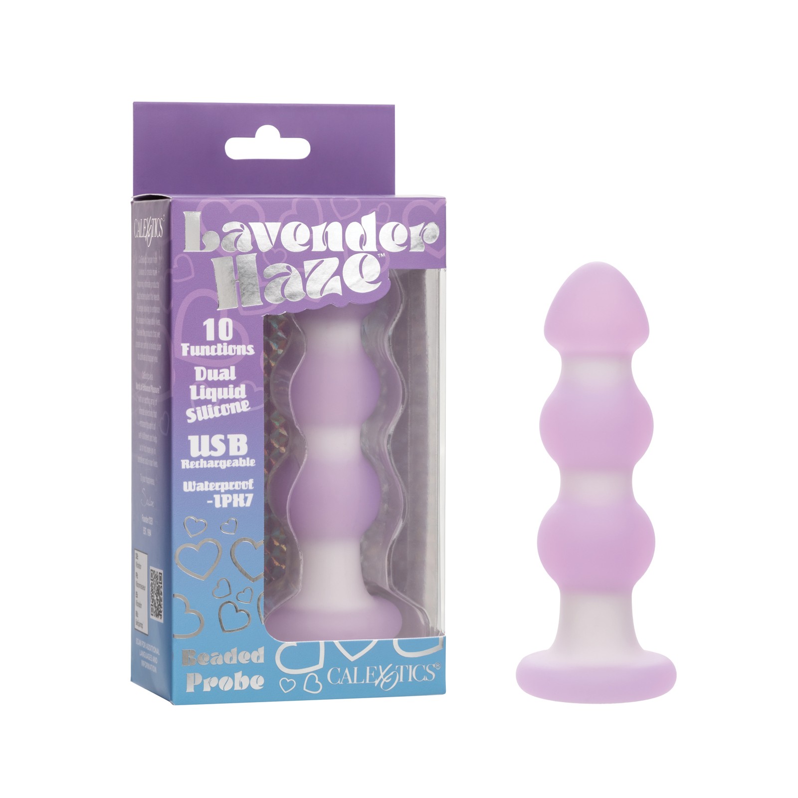 Lavender Haze Beaded Anal Probe Lavender White