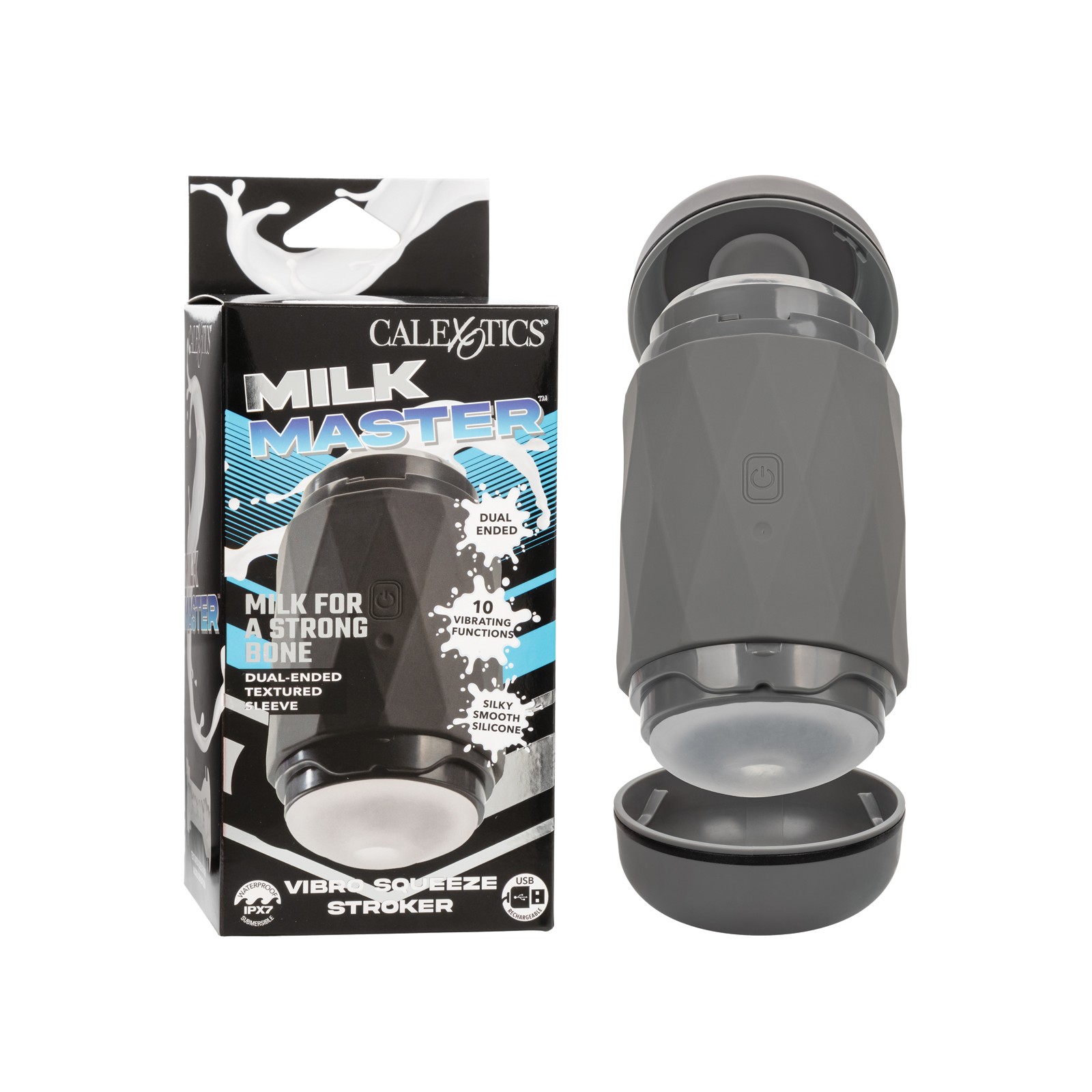 Milk Master Vibro Squeeze Stroker Black