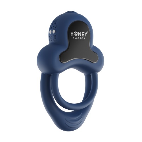 Anello Vibrating Double Cock Ring with Clitoral Stimulator - Blue