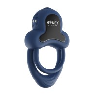 Anello Vibrating Double Cock Ring with Clitoral Stimulator - Blue