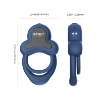 Anello Vibrating Double Cock Ring with Clitoral Stimulator - Blue