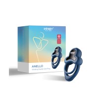 Anello Vibrating Double Cock Ring with Clitoral Stimulator - Blue