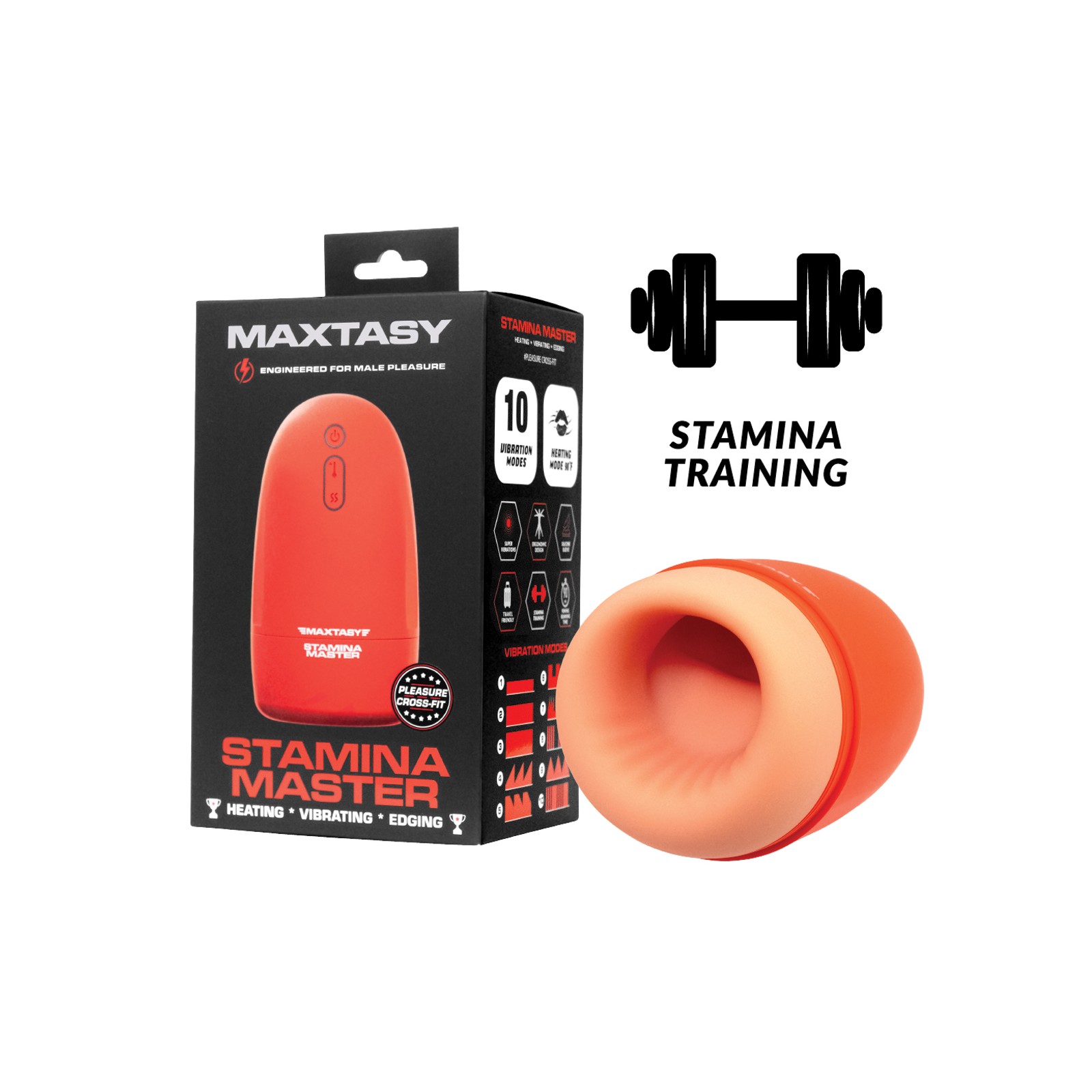 Masturbador Calentador y Vibrador Stamina Master Naranja