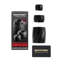 Maxtasy Performance Rings Black Set of 3