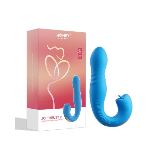 Joi Thrust 2 Thrusting G-Spot Vibrator & Clit Licker - Blue