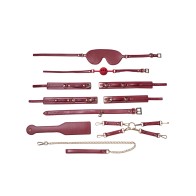 Kit de Bondage Kinky Play Box Rojo Pasión - Conjunto de 8 Piezas