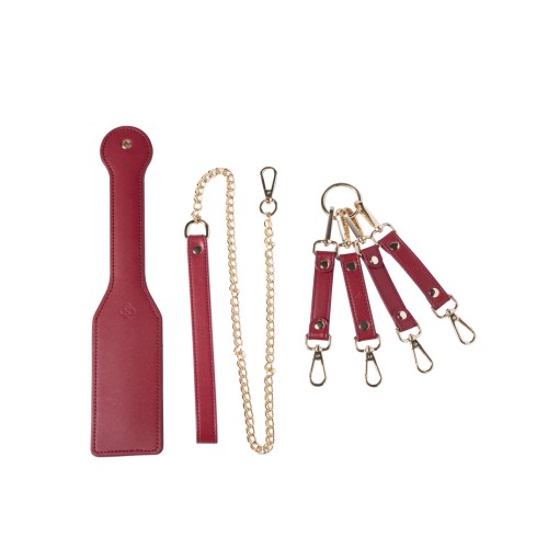 Kit de Bondage Kinky Play Box Rojo Pasión - Conjunto de 8 Piezas