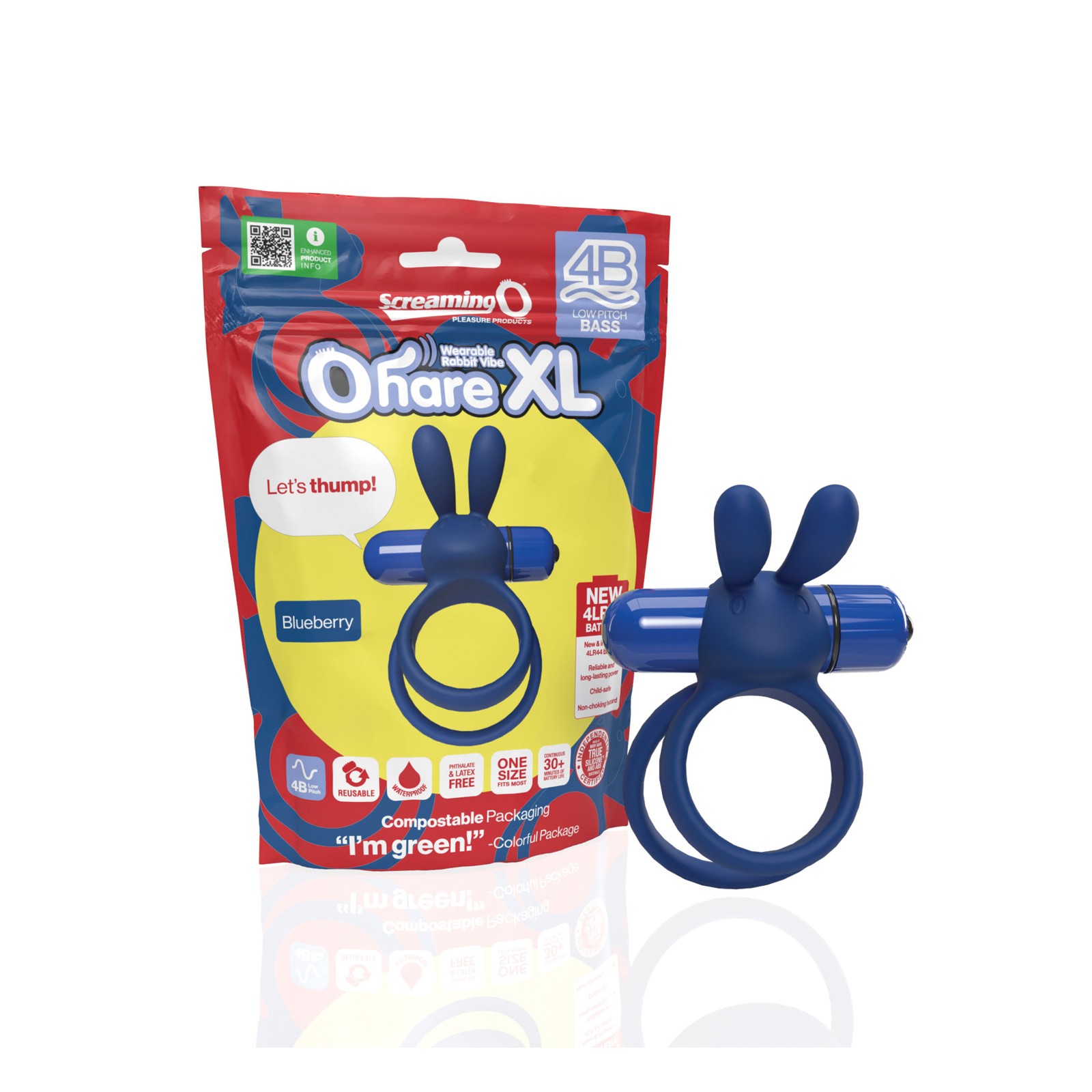 Screaming O 4B Ohare XL Vibrador de Conejo Portátil Arándano