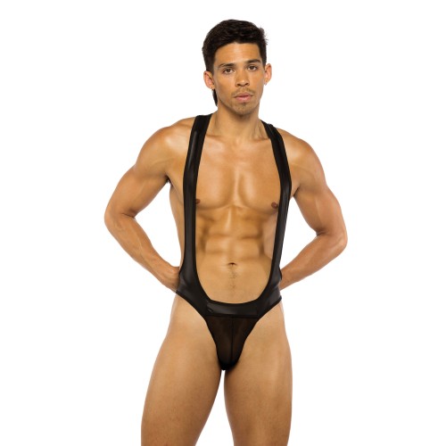 Men's Wrestling Jockstrap Singlet in Black LG