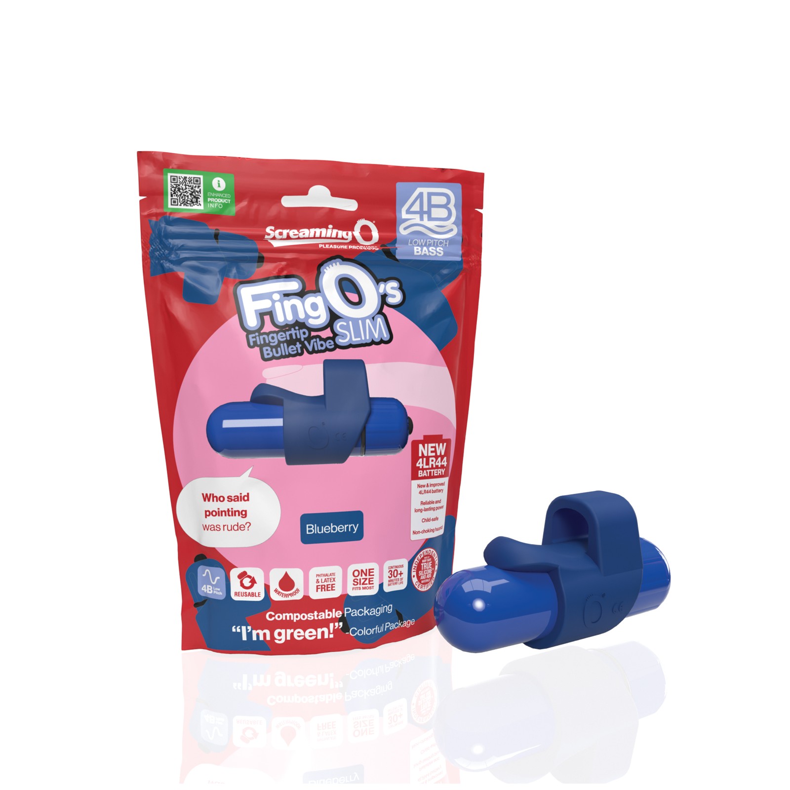 Vibrador Screaming O 4B FingO Slim - Blueberry