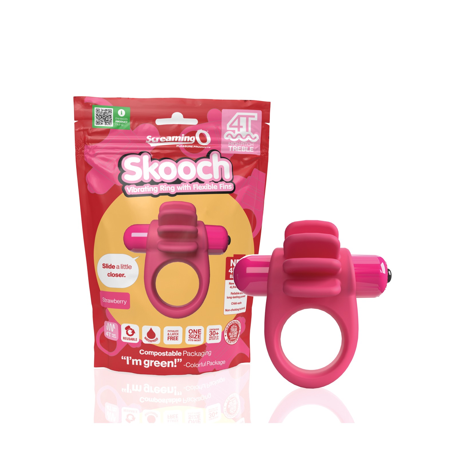 Screaming O 4T Skooch Vibrating Ring - Strawberry