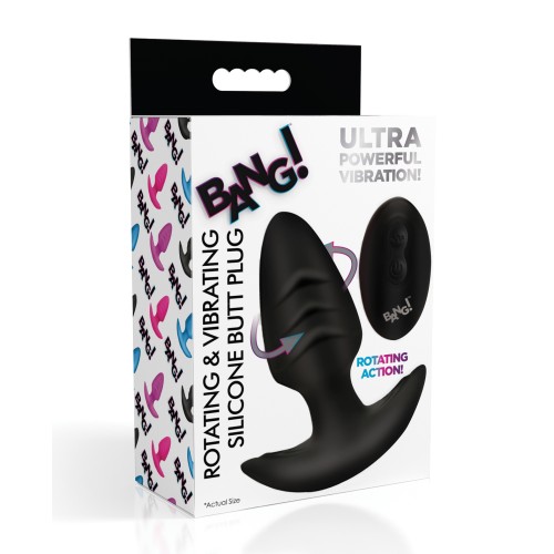 Bang! Rotating and Vibrating Butt Plug with Remote in Black