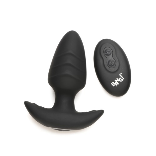 Bang! Rotating and Vibrating Butt Plug with Remote in Black