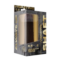 Shaft Flexskin Liquid Silicone 6.5 Vibrating Dong Mahogany