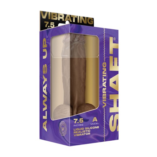 Shaft Flexskin Liquid Silicone 7.5" Vibrating Dong with Balls - Oak