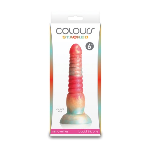 Colors Stacked 6 Inch Dildo Red and Gold