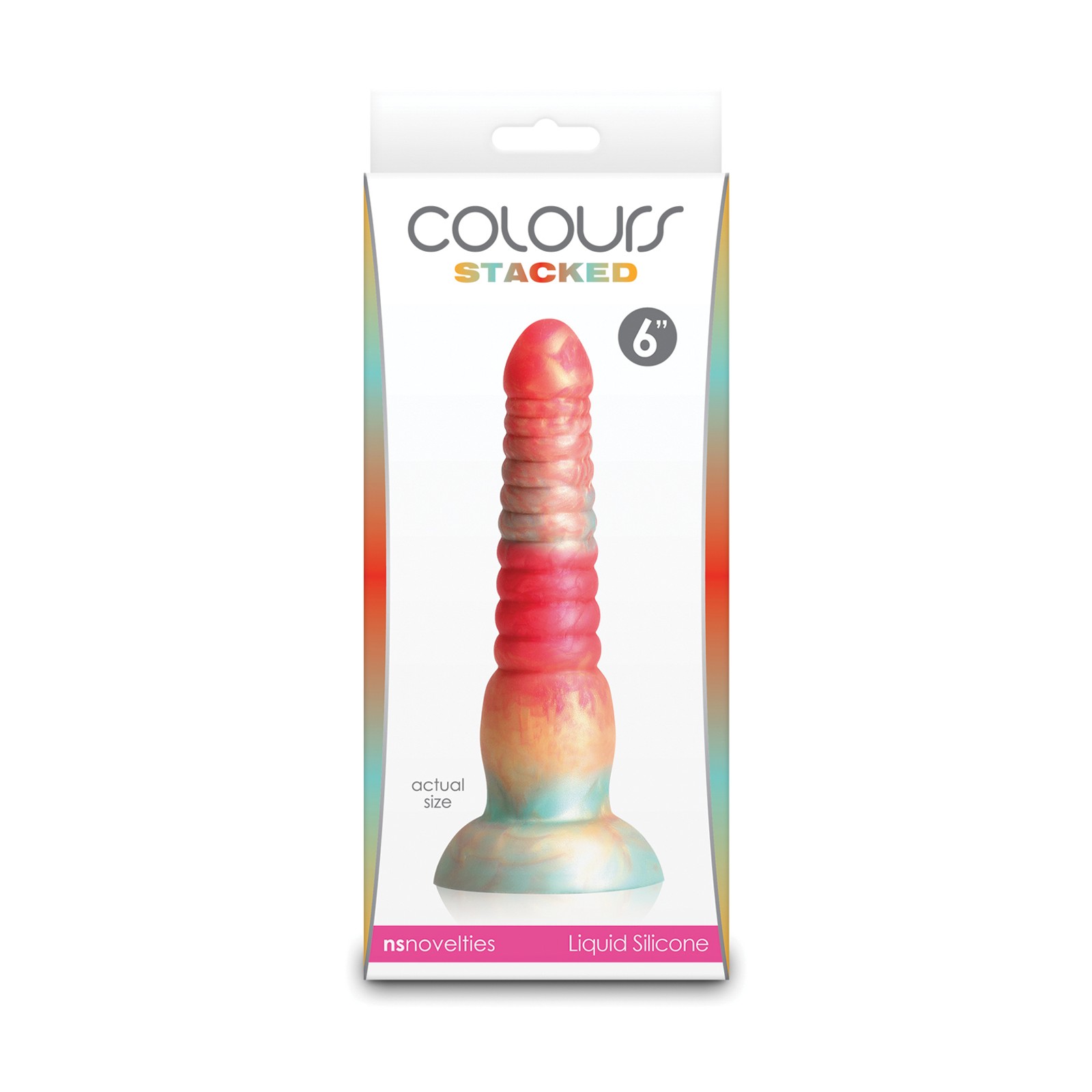 Dildo Colores Apilados de 6 Pulgadas Rojo y Oro