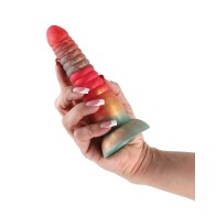 Dildo Colores Apilados de 6 Pulgadas Rojo y Oro