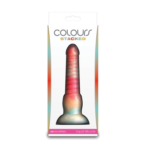 Dildo Colores Apilados de 6 Pulgadas Rojo y Oro