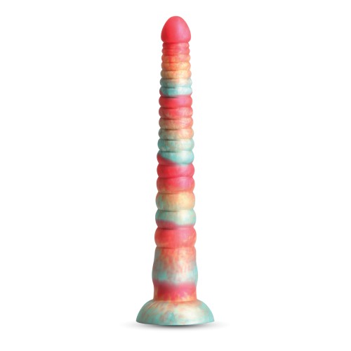 Dildo Colores Apilados de 12" - Rojo y Dorado