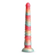 Dildo Colores Apilados de 12" - Rojo y Dorado