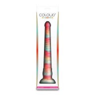 Dildo Colores Apilados de 12" - Rojo y Dorado