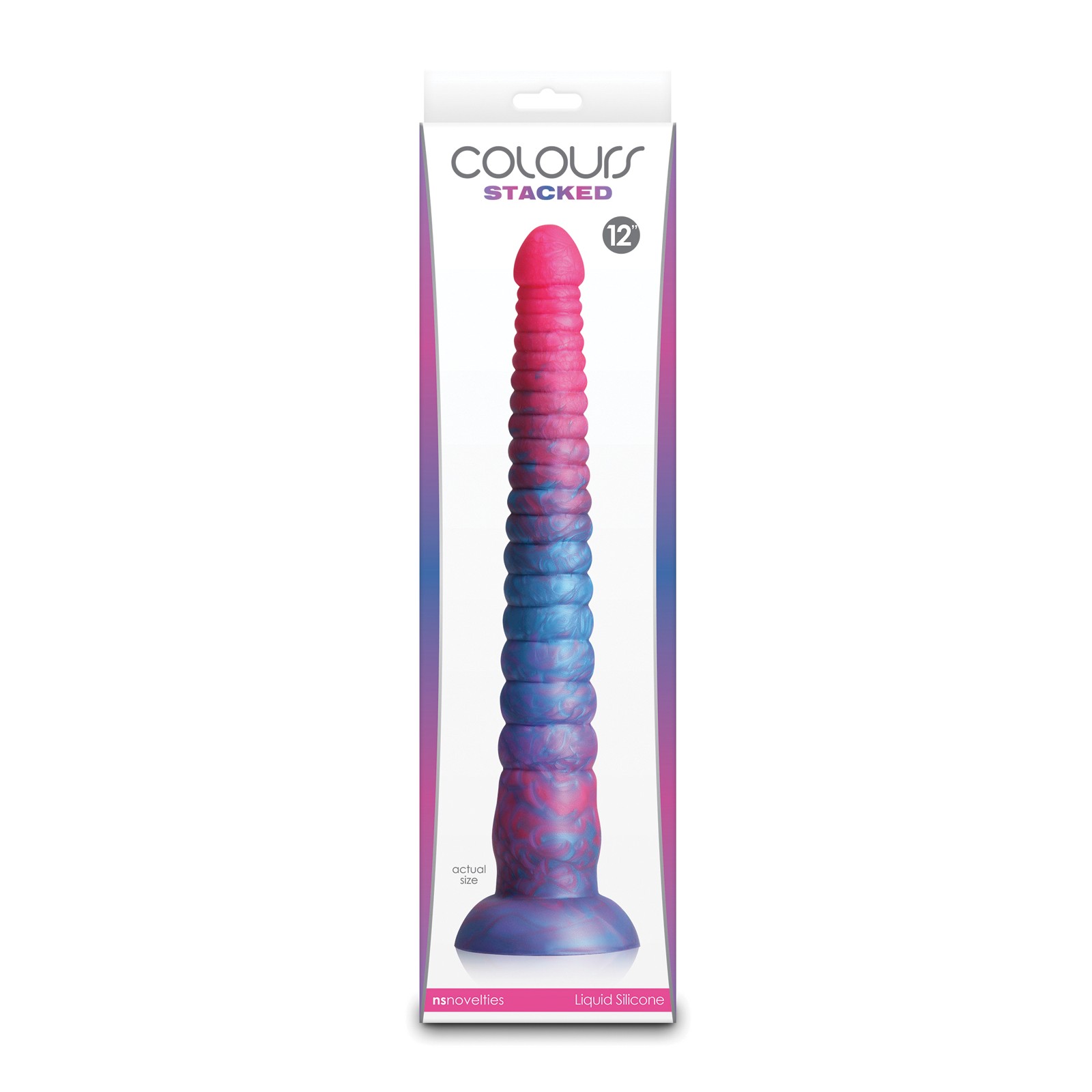 Dildo Apilado de 12 Pulgadas Rosa Azul