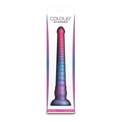 Dildo Apilado de 12 Pulgadas Rosa Azul