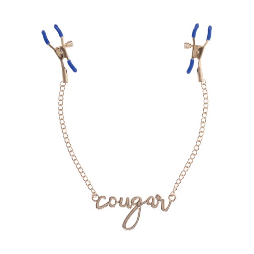 Cougar Nipple Clamps with Gold Chain