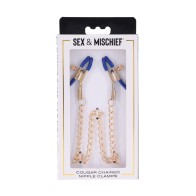 Cougar Chained Nipple Clamps - Elegant BDSM Toy