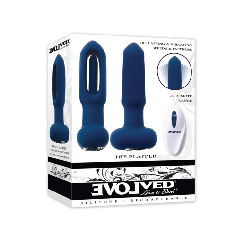 Evolved The Flapper Remote Controlled Vibrator - Blue