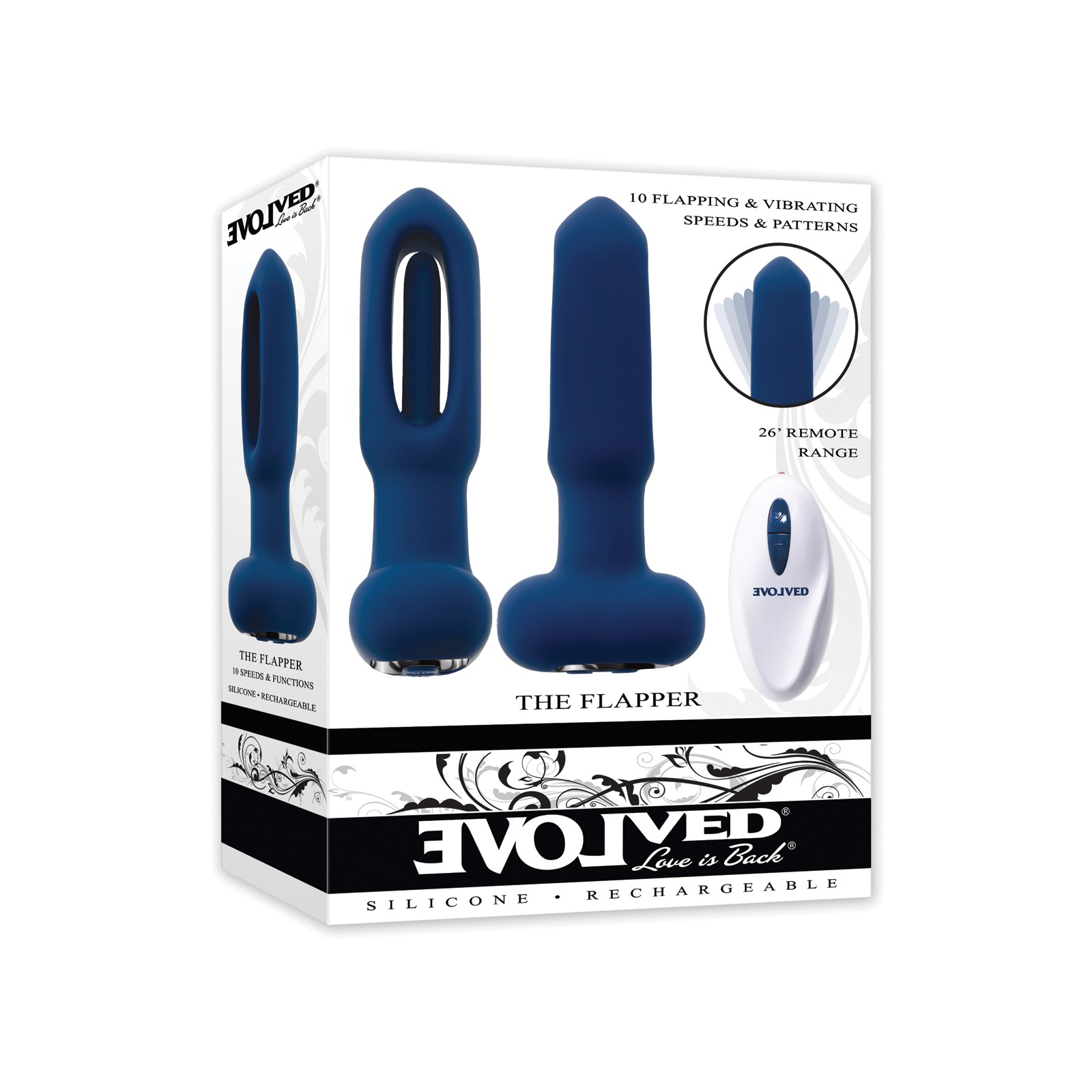 Evolved The Flapper Remote Controlled Vibrator - Blue