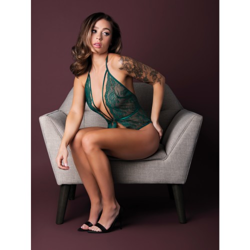 Emerald Green Lace Plunge Teddy