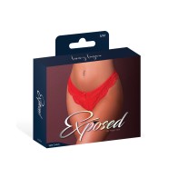 Sugar High Split Crotch Panty - Red S/M