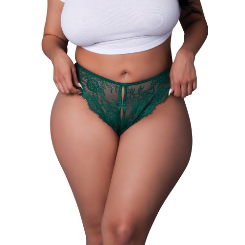 Evermore Split Crotch Panty in Emerald