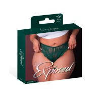 Evermore Split Crotch Panty in Emerald