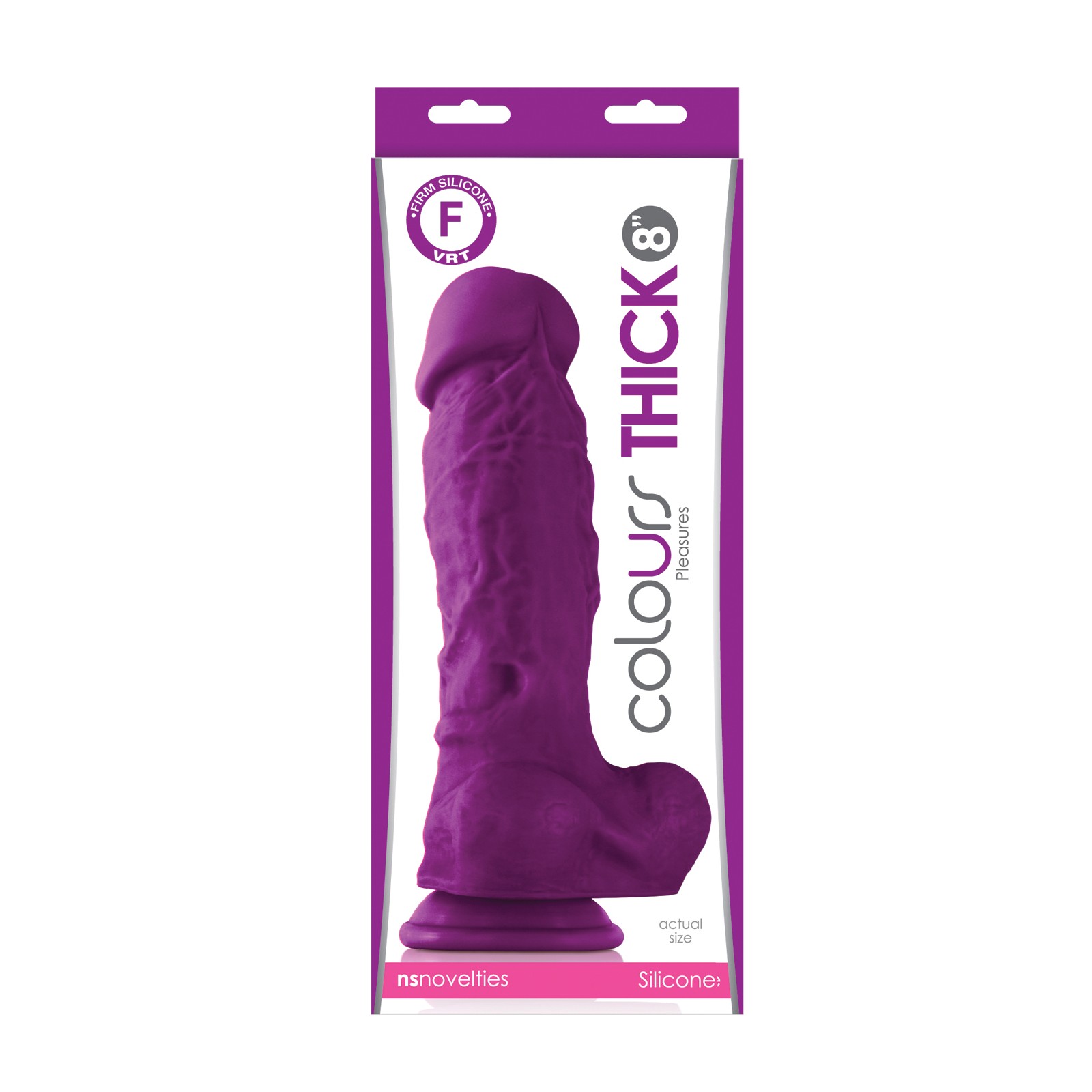 Dildo Colores Placeres Grueso de 8 Pulgadas Morado