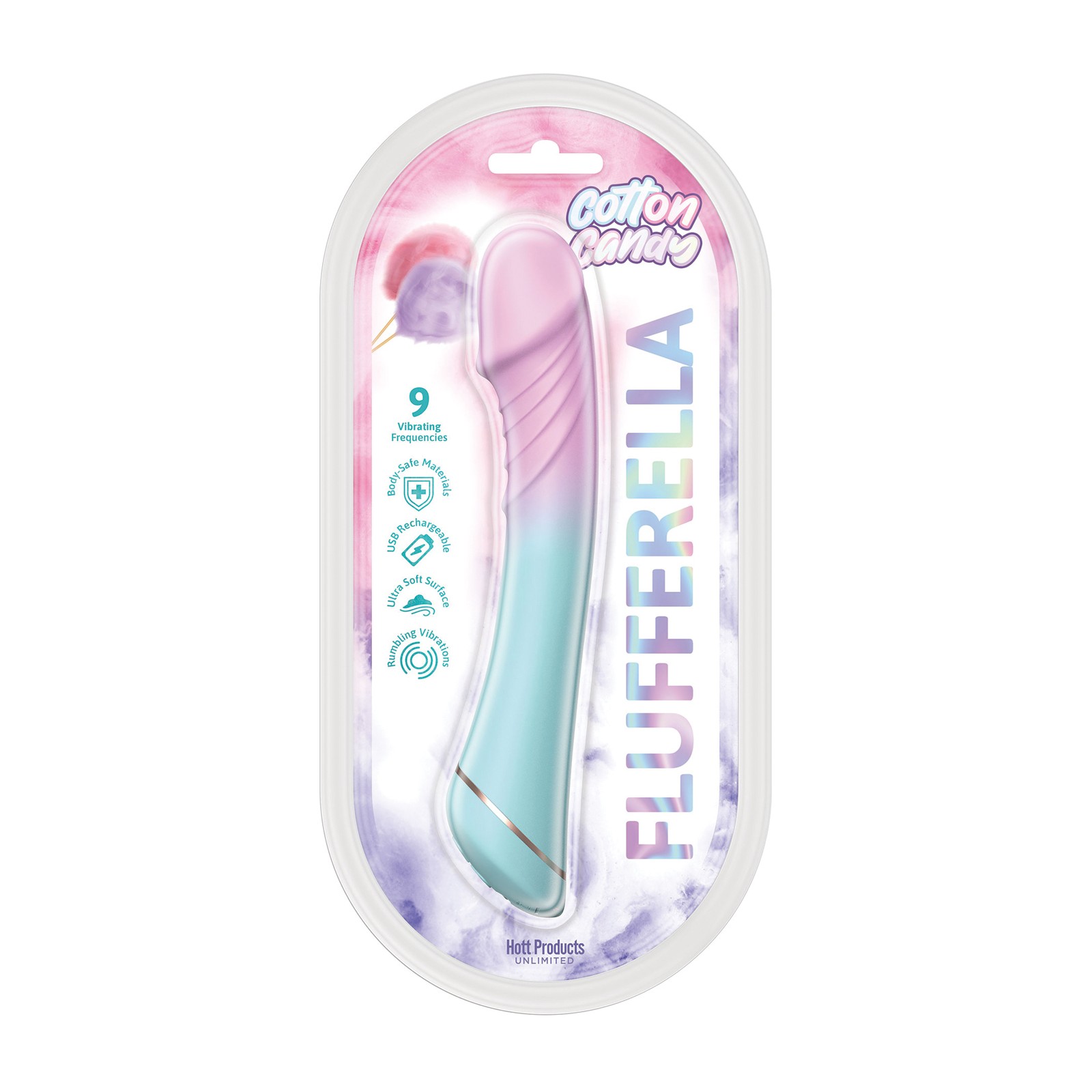 Vibrador Flufferella Jawbreaker de Algodón de Azúcar - Rosa